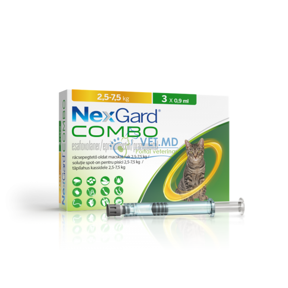 NexGard Combo для кошек 2,5-7,5 кг, 1 шприц